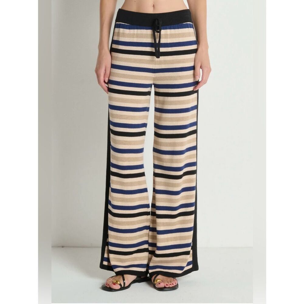 New Nation LTD Jojo Pant Veranda Stripe Wide Leg Knit Lounge Pant Size M